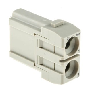 HARTING Heavy Duty Power Connector Module 40A 1 kV HAN Modular Series Male 2 Contacts 09140022601