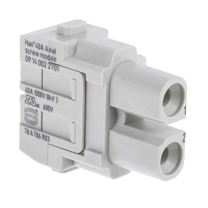 HARTING Heavy Duty Power Connector Module 40A 1kV HAN Modular Series Female 2 Contacts 09140022701