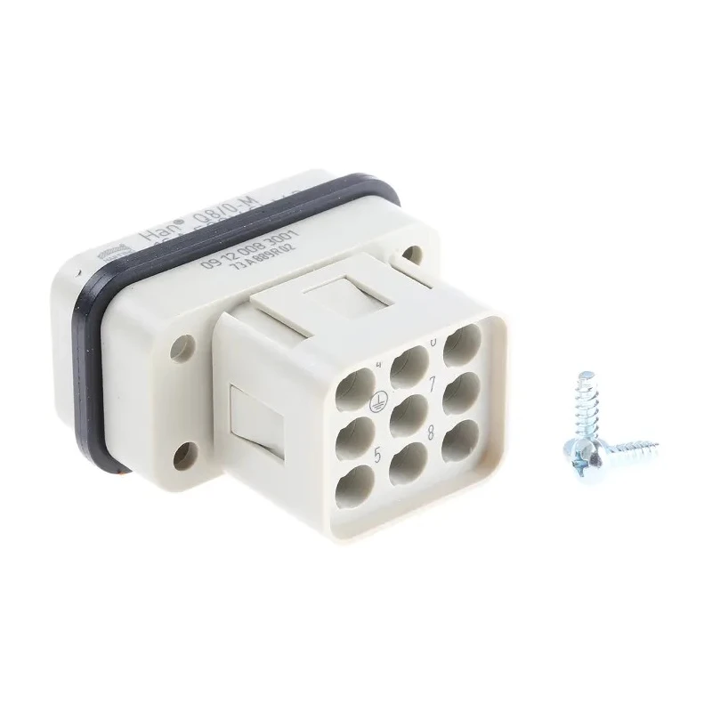 HARTING Heavy Duty Power Connector Insert 16A 500V Han Q Series Male 9 Contacts 09120083001