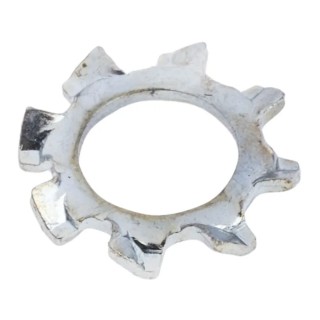 RS PRO Steel Bright Zinc External Tooth Locking Washer, M4, 8mm Diameter, 0.5mm Thickness, DIN 6797A 276-869