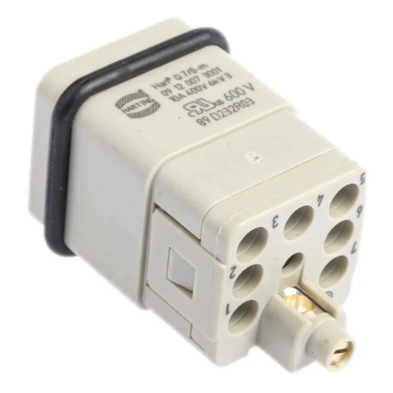 HARTING Heavy Duty Power Connector Insert, 10A, Han Q Series Male, 8 Contacts 09120073001