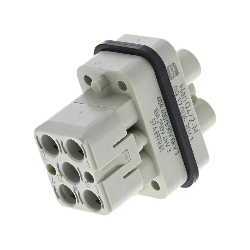 HARTING Heavy Duty Power Connector Insert Han Q Series Male, 7 Contacts, 40A, 690V, Cable Mount, IP65 09120063041
