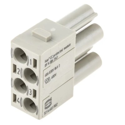 HARTING Heavy Duty Power Connector Module 40A HAN Modular Series Female 4 Contacts 09140043141