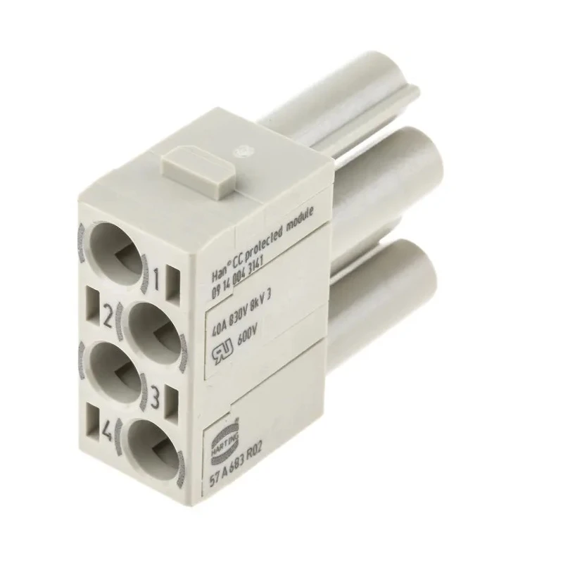 HARTING Heavy Duty Power Connector Module 40A HAN Modular Series Female 4 Contacts 09140043141