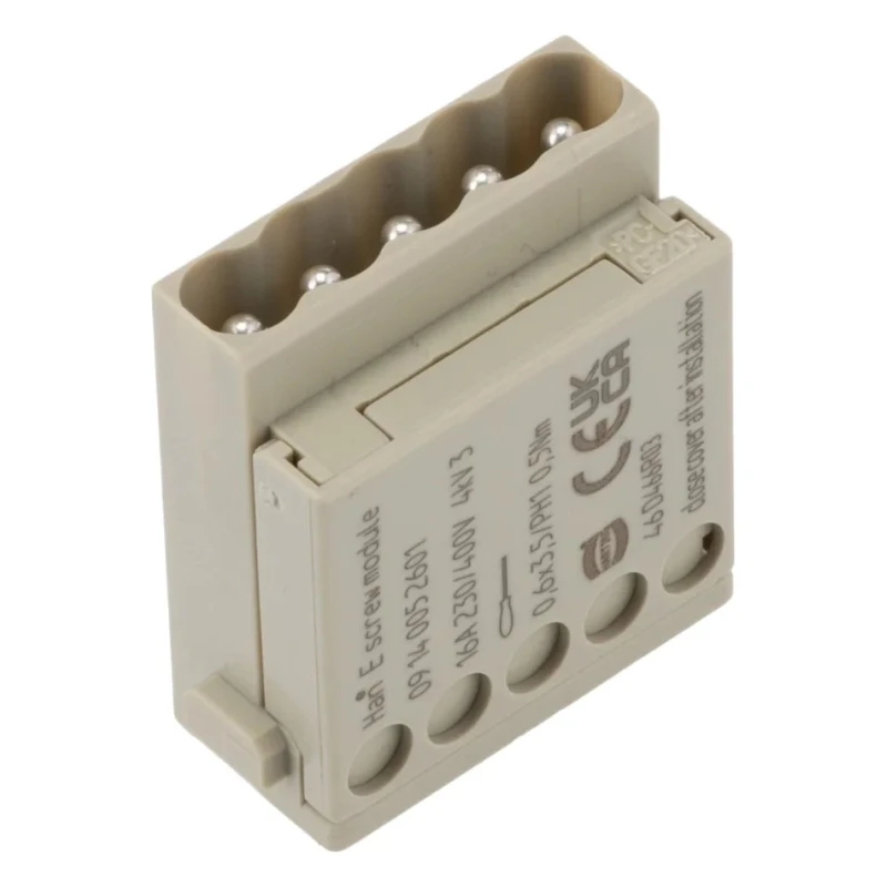 HARTING Heavy Duty Power Connector Module 16A 400V HAN Modular Series Male 5 Contacts 09140052601