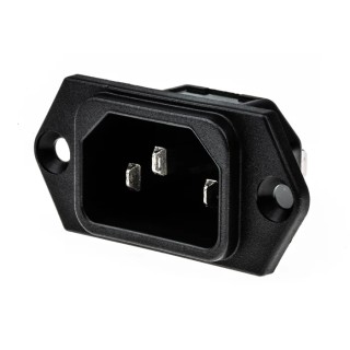Schurter C14 Panel Mount IEC Connector 250V 15A Male Screw Termination 6100.3200