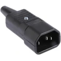 Schurter C14 Straight Cable IEC Connector 250V 10A Screw Terminals Rewireable 4732.0000