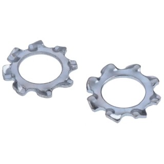 RS PRO Steel Bright Zinc External Tooth Locking Washer M8 DIN 6797A 0.8mm Thickness 276-897