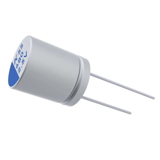 KEMET 1 mF Through Hole Polymer Capacitor 10V dc Electrolytic Solid Polymer A755MS108M1AAAE013