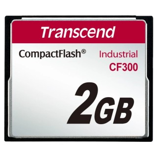 Transcend Industrial Grade Compact Flash Card 2 GB SLC NAND Memory 24Mbps Read 14Mbps Write CF300