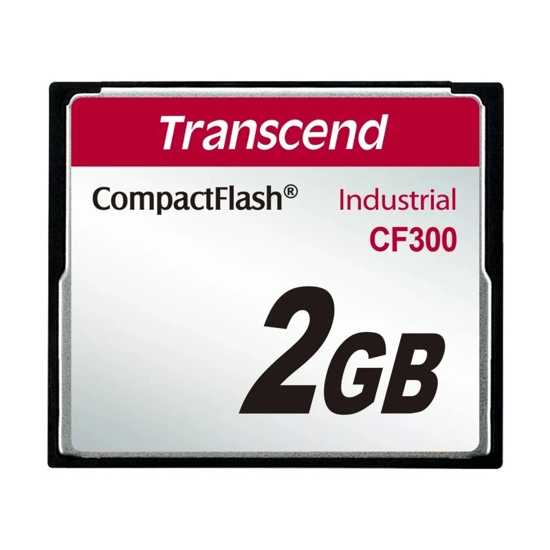 Transcend Industrial Grade Compact Flash Card 2 GB SLC NAND Memory 24Mbps Read 14Mbps Write CF300