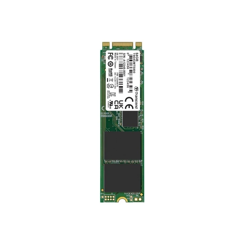 Transcend Industrial Grade Internal M.2 SATA III 64GB MLC NAND SSD MTS800