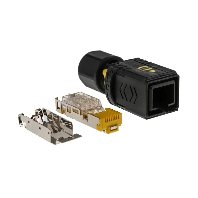 HARTING PushPull V4 Series RJ45 Connector Male Cable Cat6 360° Shielded Straight 8 Port 1 Way RJ45