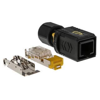 HARTING PushPull V4 Series RJ45 Connector Male Cable Cat6 360° Shielded Straight 8 Port 1 Way RJ45