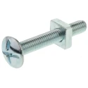 RS PRO M6 x 40 mm Bright Zinc-Plated Steel Roofing Bolt with Phillips Drive 4.8 Grade 277-648