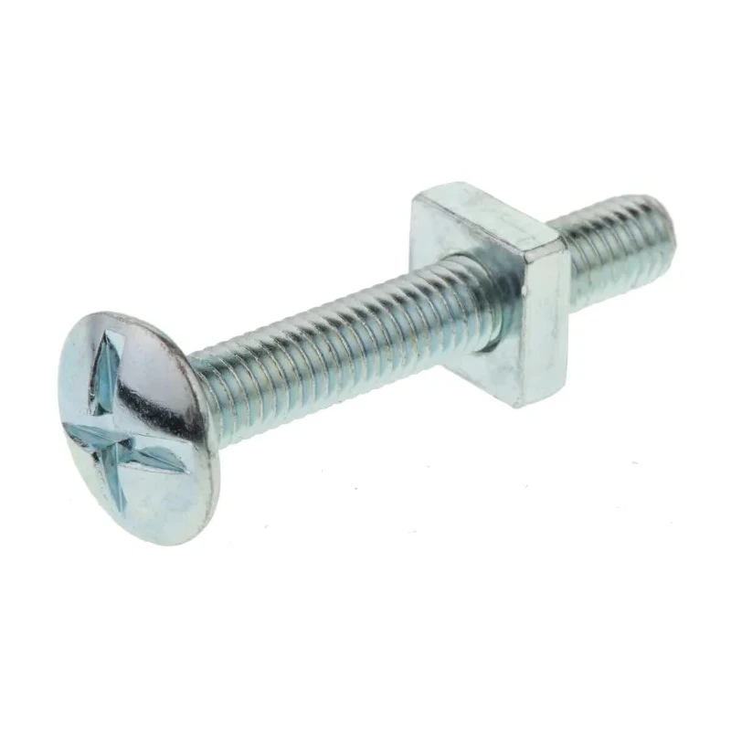 RS PRO M6 x 40 mm Bright Zinc-Plated Steel Roofing Bolt with Phillips Drive 4.8 Grade 277-648