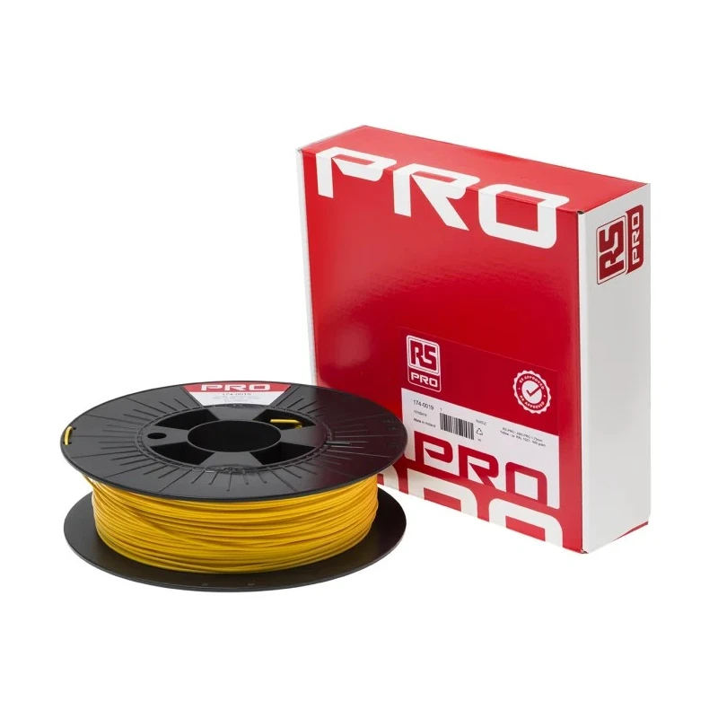 RS PRO 1.75 mm Yellow ABS-X 3D Printer Filament, 500 g 174-0019