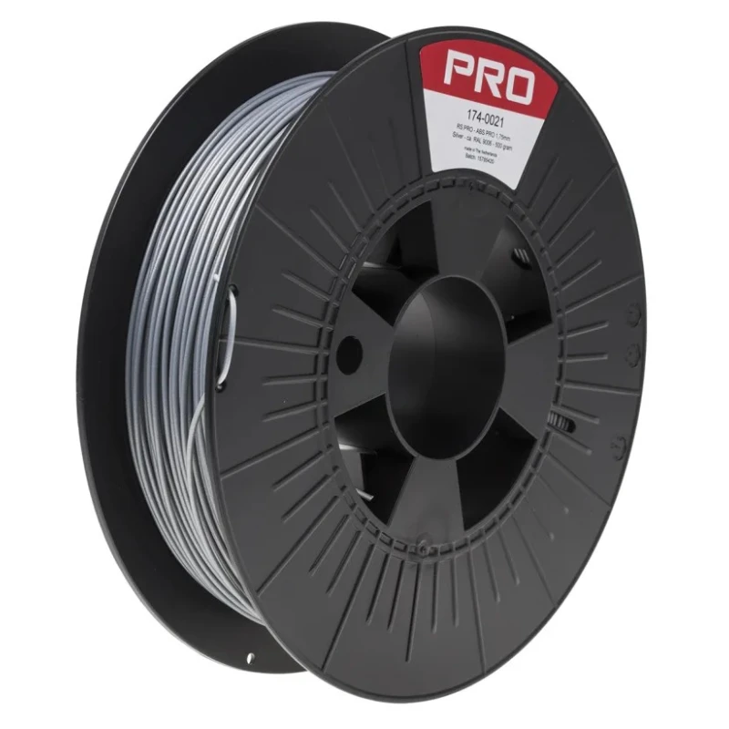 RS PRO 1.75 mm Silver ABS-X 3D Printer Filament, 500 g, Fused Deposition Modelling (FDM) Technology 174-0021