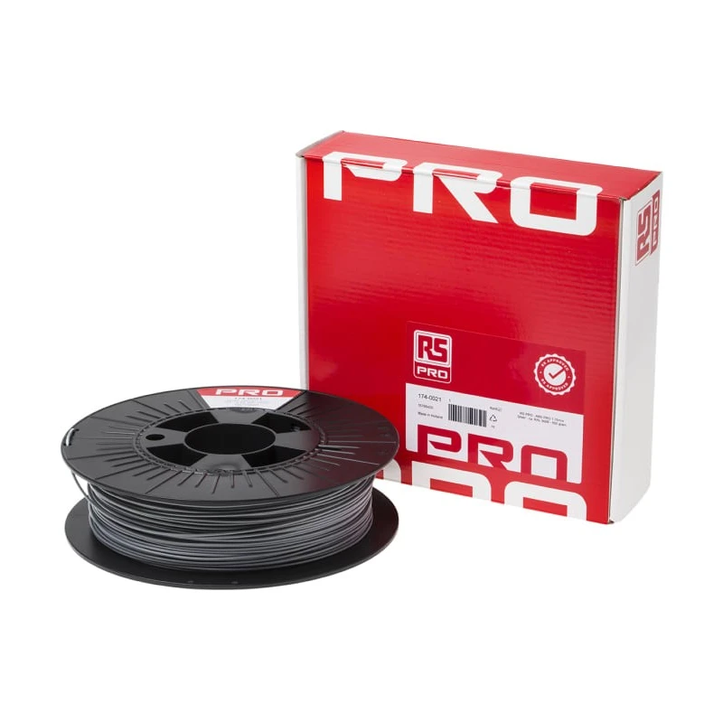 RS PRO 1.75 mm Silver ABS-X 3D Printer Filament, 500 g, Fused Deposition Modelling (FDM) Technology 174-0021