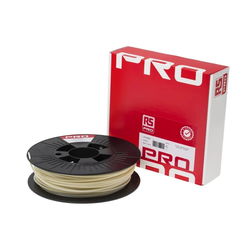 RS PRO 2.85 mm Natural ABS-X 3D Printer Filament 500 g 245°C Maximum Print Temperature 174-0027