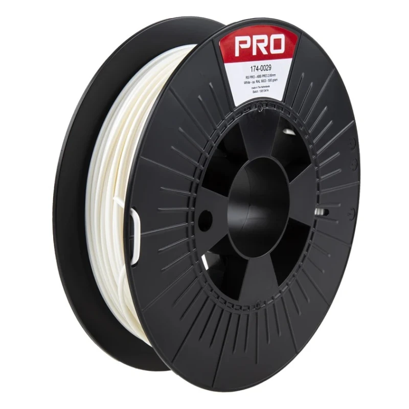 RS PRO 2.85 mm White ABS-X 3D Printer Filament, 500 g 174-0029