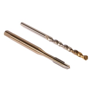 Dormer Tap & Drill Set, M5 Thread, Machine Tap, High Speed Steel Tin Coated, Spiral Point L001EP00M5XA002