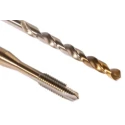 Dormer Tap & Drill Set, M5 Thread, Machine Tap, High Speed Steel Tin Coated, Spiral Point L001EP00M5XA002