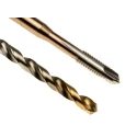 Dormer Tap & Drill Set, M6 Thread Size, Machine Tap, Spiral Point, High Speed Steel-E Tin Coated L001EP00M6XA002
