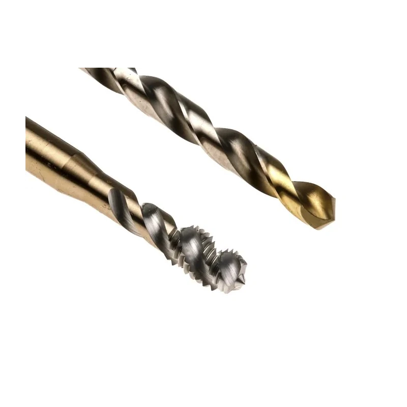Dormer Machine Tap & Drill Set, M10 Thread, DIN ISO Standard, High Speed Steel, Tin Coated, Spiral Flute L001EX00M10XA002