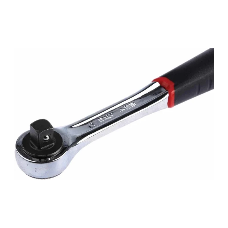 RS PRO 3/8 in Ratchet with Bi-Material Elastomer Handle, Satin Chrome Finish, Chrome Vanadium Steel, 201mm Overall J.161B