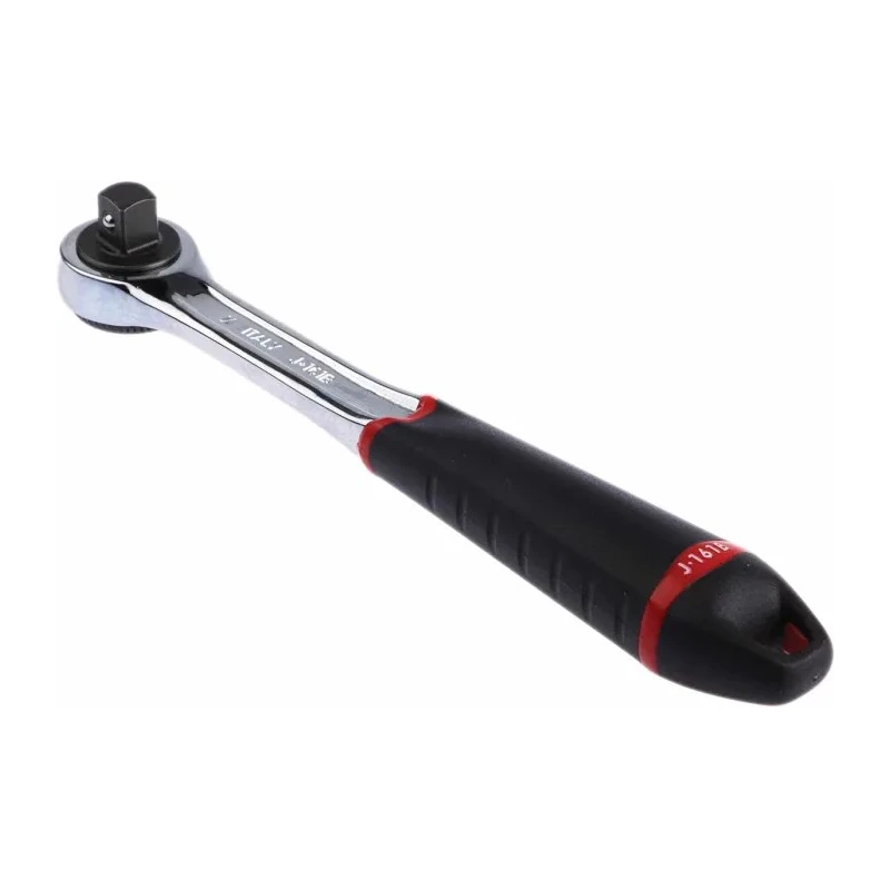 RS PRO 3/8 in Ratchet with Bi-Material Elastomer Handle, Satin Chrome Finish, Chrome Vanadium Steel, 201mm Overall J.161B