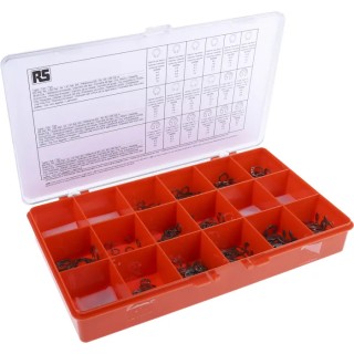 RS PRO Stainless Steel Circlip Kit 890 Piece, Shaft Diameter 2.25-16 mm, Maximum Shaft Diameter 8mm, Model 278-360