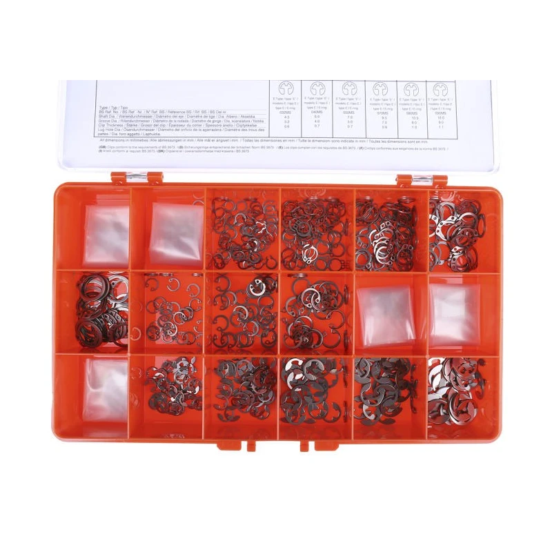 RS PRO Stainless Steel Circlip Kit 890 Piece, Shaft Diameter 2.25-16 mm, Maximum Shaft Diameter 8mm, Model 278-360