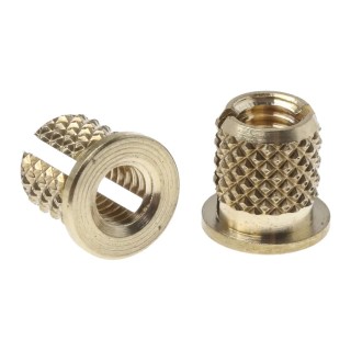 RS PRO Brass Flanged Flush Threaded Insert M3.5 with 4.8 mm Fixing Hole Diameter and 6.35 mm Depth 278-590
