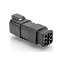 Amphenol Industrial AT Automotive Connector Female Black Cable 6 Way Crimp Termination AT04-6P-SR01BLK