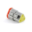 Amphenol Industrial AT Automotive Connector Male Grey Cable 3 Way Crimp Termination IP67 Rated AT06-3S-RD01