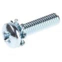 RS PRO M3 x 12 mm Bright Zinc Steel Pan Head Sems Screw with Spring Washer 278-657