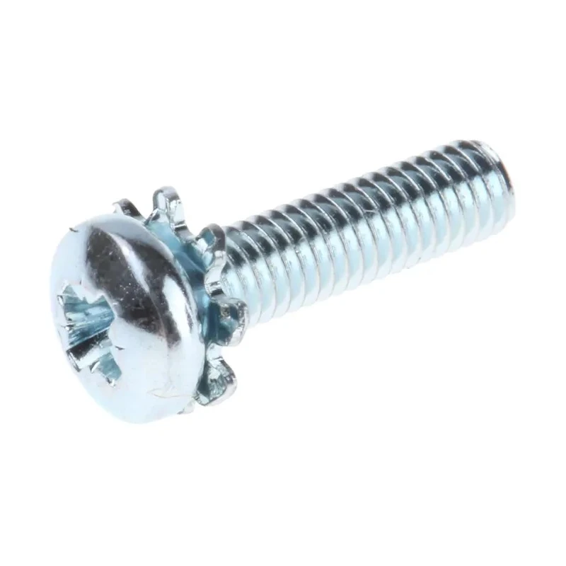 RS PRO M3 x 12 mm Bright Zinc Steel Pan Head Sems Screw with Spring Washer 278-657