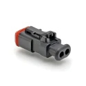 Amphenol Industrial AT Automotive Connector Male Black Cable 2 Way Crimp Termination AT06-2S-SR01BLK