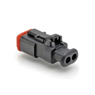 Amphenol Industrial AT Automotive Connector Male Black Cable 2 Way Crimp Termination AT06-2S-SR01BLK