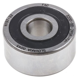 FAG 2 Row Angular Contact Ball Bearing 10 mm ID 30 mm OD 14 mm Race Width Polyamide Cage Steel Balls Sealed 3200-BB-2RSR-TVH