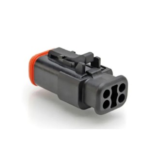 Amphenol Industrial AT Automotive Connector Male Black Cable 4 Way Crimp Termination AT06-4S-SR01BLK