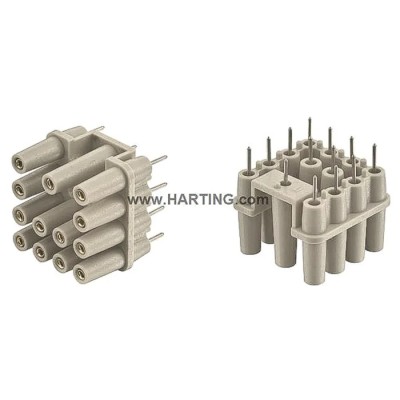 HARTING Heavy Duty Power Connector Accessory 7.5A 250V HAN Series PCB Adapter Cable Mount 12 Contacts 09120129901