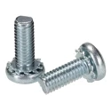 RS PRO Pan Head Pozidriv Sems Screw with Spring Washer, Steel Bright Zinc Plated, Length 16mm, Thread Size M6 278-786