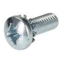RS PRO Pan Head Pozidriv Sems Screw with Spring Washer, Steel Bright Zinc Plated, Length 16mm, Thread Size M6 278-786