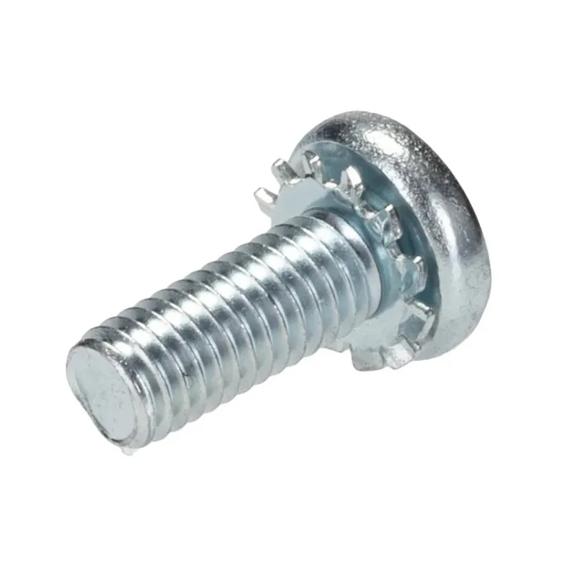 RS PRO Pan Head Pozidriv Sems Screw with Spring Washer, Steel Bright Zinc Plated, Length 16mm, Thread Size M6 278-786
