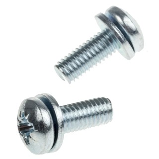 RS PRO 16 mm Bright Zinc Steel Pan Head Pozidriv SEMS Screw with Plain Washer 278-966