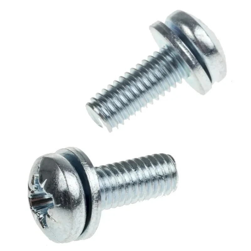 RS PRO 16 mm Bright Zinc Steel Pan Head Pozidriv SEMS Screw with Plain Washer 278-966