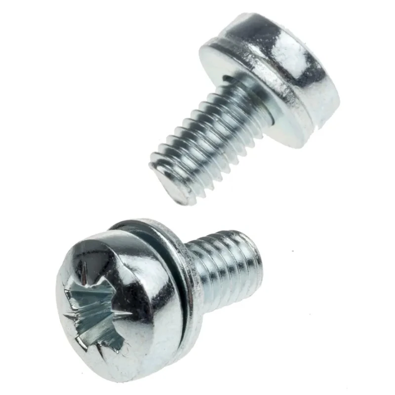 RS PRO Pan Head M6 x 20mm Bright Zinc Steel SEMS Screw with Plain Washer 278-950