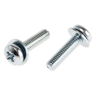 RS PRO 12 mm Bright Zinc Steel Pan Head Sems Screw with Plain Washer 278-837